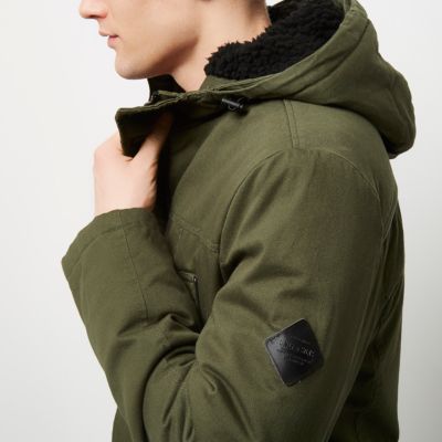 Green Only & Sons faux fur hooded parka